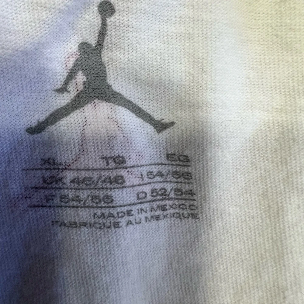 Jordan White and Red Short Sleeve Tee with‎ Modern Graphic